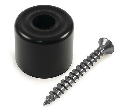 Black Rubber Door Stop Floor Mounted Wall Protector Wedge Jam Stops M5 Screw • £2.99