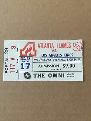 1976 Atlanta Flames Los Angeles Kings Ticket Stub Marcel Dionne Goal • $30