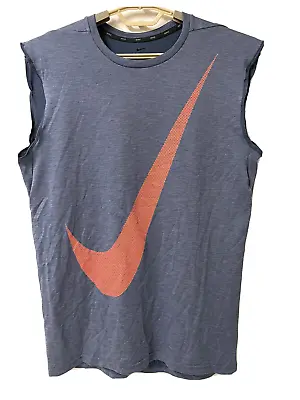 Nike Shirt Adult Mens M 40x28 Tank Top Big Swoosh Logo Sleeveless Muscle Shirt • $10.37