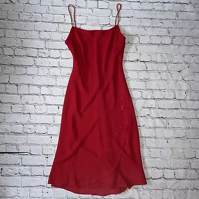 Vintage Thea Dora Red Beaded Dress Size 12 Made In USA  • $35