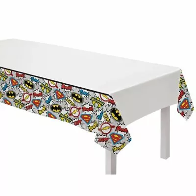 $8.49 • Buy Justice League Heroes  Birthday Decorate Party Table Cover Plastic 137cm X 243cm