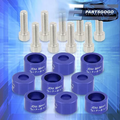 M8x1.25 Blue Exhaust Header Manifold Washer Cup Bolts For Civic Integra B16 B18 • $14.99