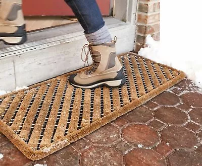 £16.95 • Buy Heavy Duty Boston Brush Scraper Door Mat Wire Frame Coir Entrance Mat 39x59cm