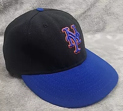 New York Mets Hat Cap Adult 7  Black NY Era 59Fifty Fitted Mens MLB Baseball • $12.97