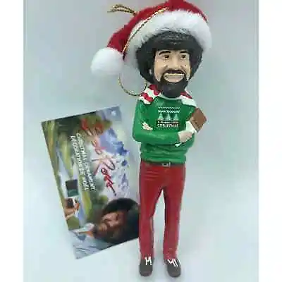 £5.95 • Buy Bob Ross With Hat 5  Blow Mold Ornament Santa Christmas Sweater Paint Brush New