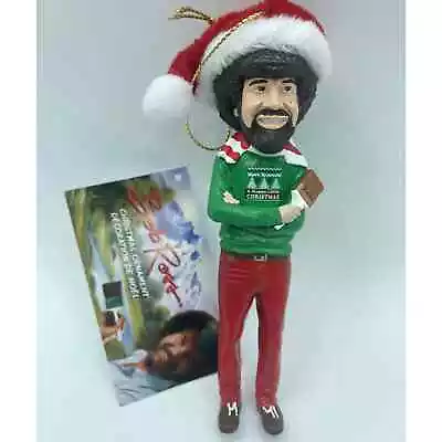 £5.95 • Buy Bob Ross With Hat 5  Blow Mold Ornament Santa Christmas Sweater Paint Brush New