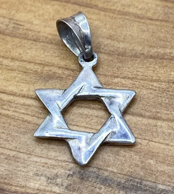 Vintage Sterling Silver Israel Star Of David Pendant • $29.99