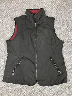 GH Bass & Company Vest Women's Medium Black Reversible Zip Quilted • $12