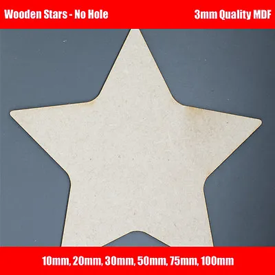 £2.65 • Buy Wooden MDF Star Shapes For Crafts, Decoupage, Cards, Crafting Tags Multiple Size
