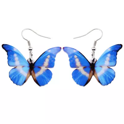 Acrylic Butterfly Earrings Drop Dangle Unique Insert Jewelry For Women Girl Gift • $5.99