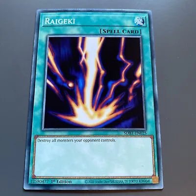 SDBT-EN025 Raigeki Common 1st Edition NM Yugioh Card • £2.93