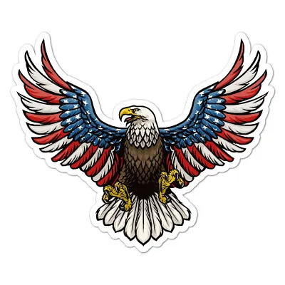 USA American Flag Eagle Vinyl Decal Sticker Indoor Outdoor 3 Sizes #9897 • $7.95