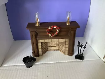 $15.99 • Buy Vintage Dollhouse Miniature Brick Fireplace W/Accessories Midwest Products