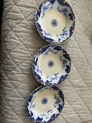 W.H. Grindley Brazil Flow Blue Fruit Bowls Lot Of 3 • $19.99