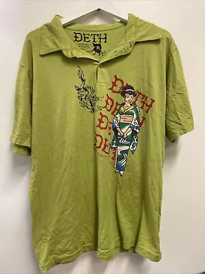 Ed Hardy By Christian Audigier Men’s S/s Deth Green Graphic T-shirt Sz M New • $31