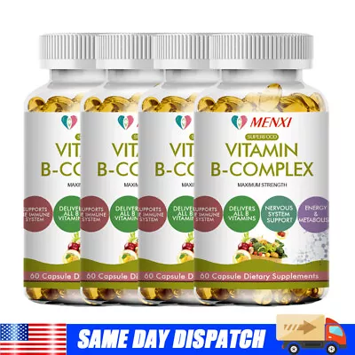 Vitamin B Complex 60 Capsules B1B2B3B5B6B7B9B12 Immune Support Pills • $11.16