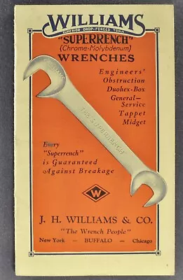 1929-1930 Wiliams Superrench Wrench Tool Catalog Excellent Original • $24.95