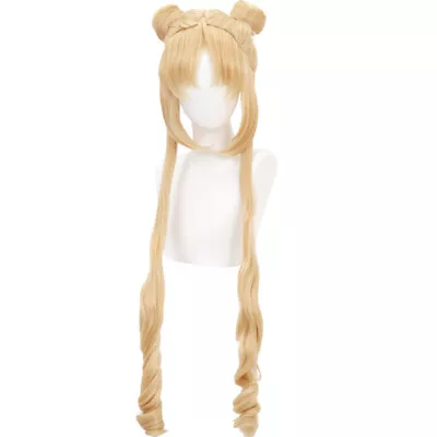 Sailor Moon Tsukino Usagi Gold Yellow Cosplay Costume Wig Long Party Hairs Anime • £31.99