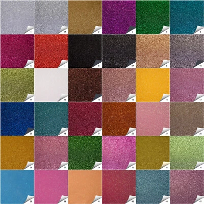 Fine Sparkling Glitter Fabric In A4 & A5 Sheets 50 Colours Hair Bows Crafts • £2.19