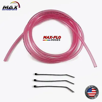 6’ X 1/8” (3.2mm) ID X 1/4” OD CLR PINK FUEL LINE GAS TUBE SMALL CARB VENT HOSE • $12.95