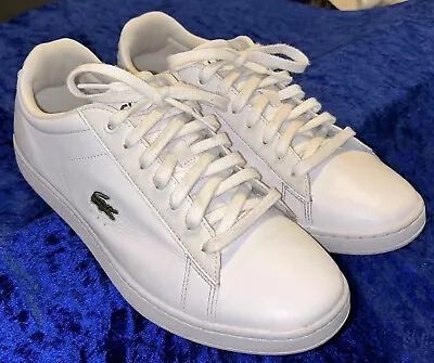 Lacoste Carnaby Evo Men’s White Leather Shoes US 10 Eur 44 • $60