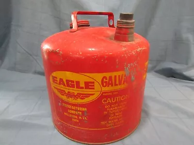 Vintage Eagle Metal 5 Gallon Gas Can Model 505 Galvanized USA  • $43.99