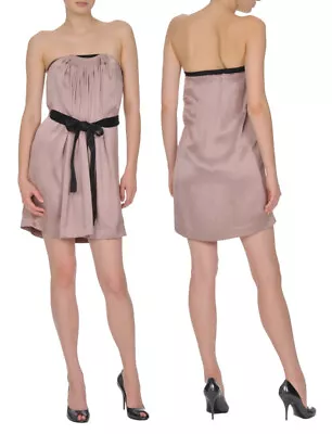 STELLA MCCARTNEY DRESS SILK STRAPLESS W SASH BELT Sz IT 44 / US 8 • $199