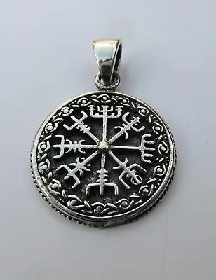  Sterling  Silver  (925)  Vegvisir  Asatru  Compass  Pendant   !!         New !! • $14.86