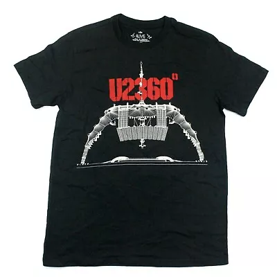 U2 360° Tour 2011 Stage Tee - Tour Itinerary T-Shirt - Edun Live - Black - S • $19.99