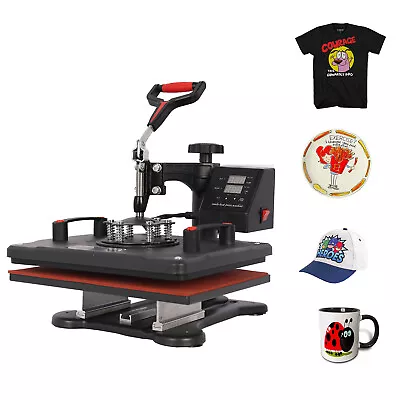 Heat Press Machine 8 In 1 Sublimation Printing 15 X12  For T-Shirt Mug Hat Plate • $192.85