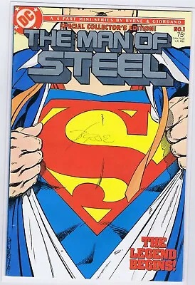 Man Of Steel 1 7.0  Signed By John Byrne Nice Pages Nice Gloss  Wk11 • $69.99