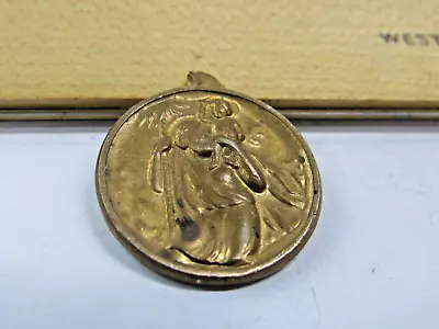 Vintage St Christopher Medal  Protect Us Brass W/ Patina #OT-81 • $12.50