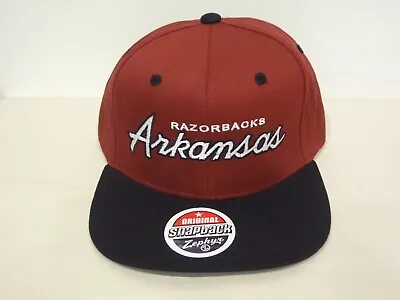 Vintage NCAA Arkansas Razorbacks Snapback Cap Hat 90s Zephyr NEW NWOT Script • $24.99