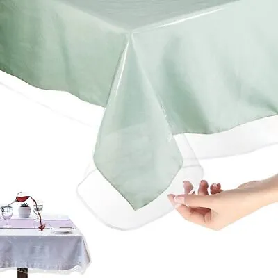 Clear Vinyl Tablecloth Protector Heavy Plastic Rectangle Sheet Table Cover 54X72 • $8.11