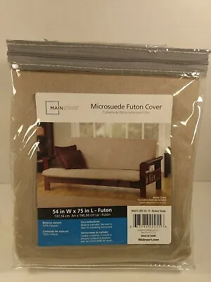 Mainstays Microsuede Futon Cover 54W X 75L (Color Brown Stone) • $49.97