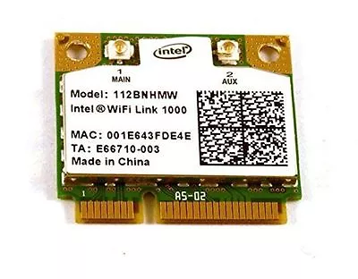 Intel Centrino Wireless-N 1000 802.11 B/g/n 112BNHMW Wifi Half Mini PCI-E Card • $5.90