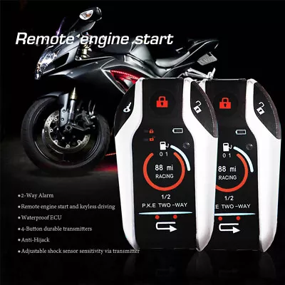 Motorcycle Two Way Anti-theft Alarm Real-time Alert Vibration Alarm Remote Start • $62.92