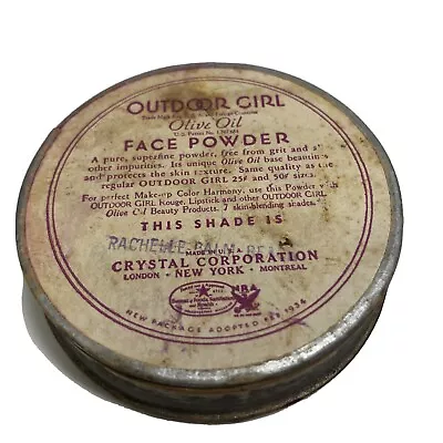 Vintage Outdoor Girl Olive Oil Face Powder Round Feb. 1934 • $5.95