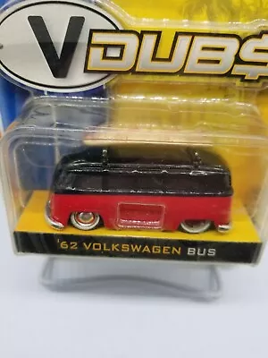 Jada Toys VDubs '62 Volkswagen Bus With Surf Board Wave 1  2006  Red& Black • $14.95