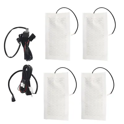 4Pads Carbon Fiber Car Heated Seat Heater Kit W/ Switch Universal Wiring Harness • $38.69