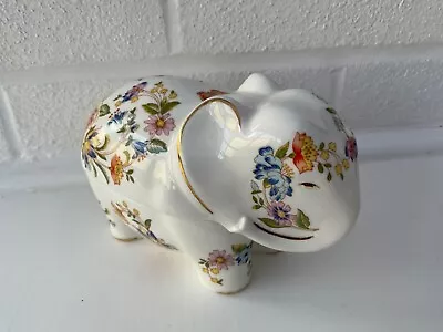 Aynsley  Cottage Garden - ELEPHANT Trinket Dish - 12 Cms Long • £10