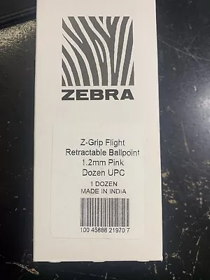 Zebra Classic Z-Grip Flight Retractable Ballpoint Pens - 1.2MM - PINK (12PK) • $24.99