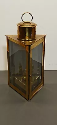 Vintage Brass Wedge Maritime Ships Oil Lamp Kerosene Lantern Triangle • $78.77