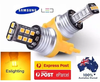 2x T20 12v 7443 Amber 15 Samsung 2835 Led Indicator Turn Signal Light Bulb • $12.42