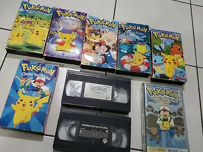 Pokemon Lot Of 9 VHS Tapes I Choose You Pikachu Pikachu Party Seaside Pikachu • $110