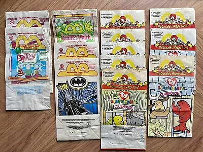 Lot Of 13 1990s McDonald’s Happy Meal Bags - Vintage - Batman Ty Fry Guys • $3.99