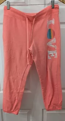 Mossimo Supply Co Sweat Pants Salmon Activewear Love Logo Women's Size S/P • $6.99