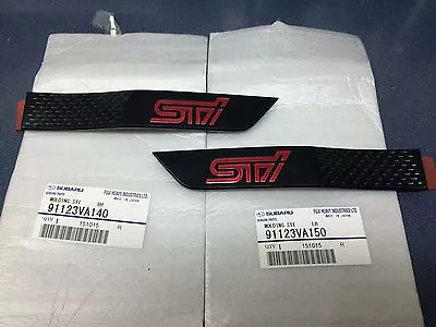 $71.99 • Buy 2015 2016 Genuine OEM Subaru WRX STI Black Fender Badge Emblem Pair Limited Set 