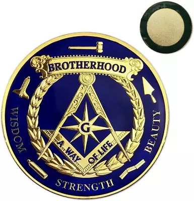 Square & Compass Brotherhood Masonic Car Emblem Badge Working Tools Symbols Fre • $17.85