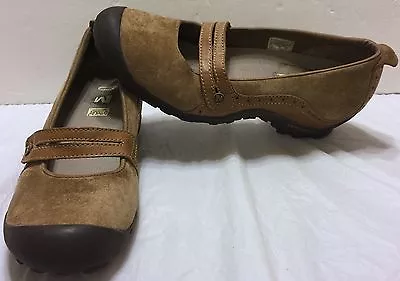 Merrell Plaza Bandeau Tan Brown Shoes Size 8.5 Mary Janes Loafers Trail Hiking • $29.25